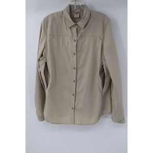 REI Co-op Shirt Womens Medium Sahara breathable vented Zipped Pockets hiking